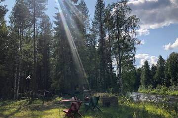 Фото номера Шале с двумя спальнями Шале Oikea vanhanajan mökki koskimaisema, 1,5 h Oulusta г. Пудасъярви 71