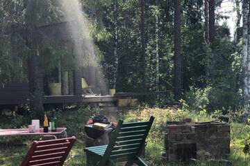 Фото номера Шале с двумя спальнями Шале Oikea vanhanajan mökki koskimaisema, 1,5 h Oulusta г. Пудасъярви 73