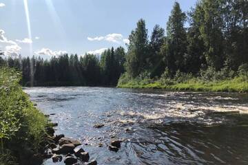Фото номера Шале с двумя спальнями Шале Oikea vanhanajan mökki koskimaisema, 1,5 h Oulusta г. Пудасъярви 7