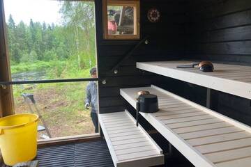 Фото номера Шале с двумя спальнями Шале Oikea vanhanajan mökki koskimaisema, 1,5 h Oulusta г. Пудасъярви 35