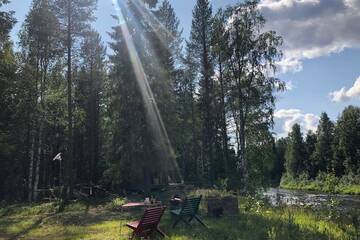 Фото номера Шале с двумя спальнями Шале Oikea vanhanajan mökki koskimaisema, 1,5 h Oulusta г. Пудасъярви 32