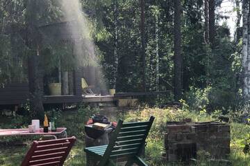 Фото номера Шале с двумя спальнями Шале Oikea vanhanajan mökki koskimaisema, 1,5 h Oulusta г. Пудасъярви 34
